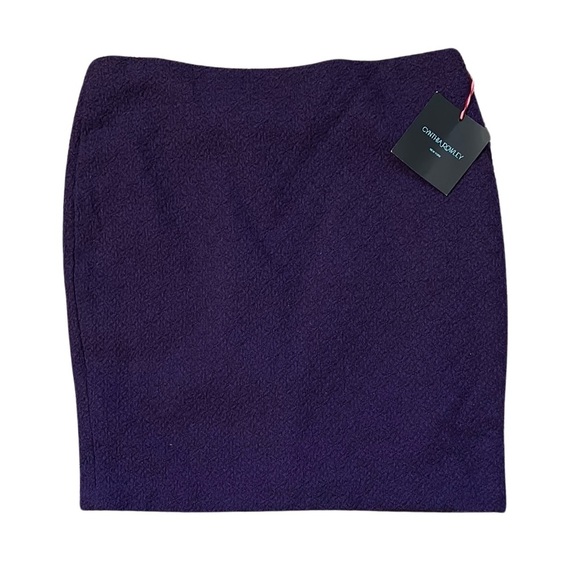 Cynthia Rowley Chic Purple Mini Wool Pencil Skirt Work & Stylish Fit Size 12 - Picture 1 of 11